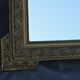 Glass or golden mirror of old fireplace 67x100cm pediment with chimeras