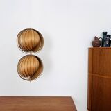 Wooden  Double Moon Pendant Lamp
