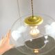 Italian Mid-Century Glass and Brass Pendant Lamp