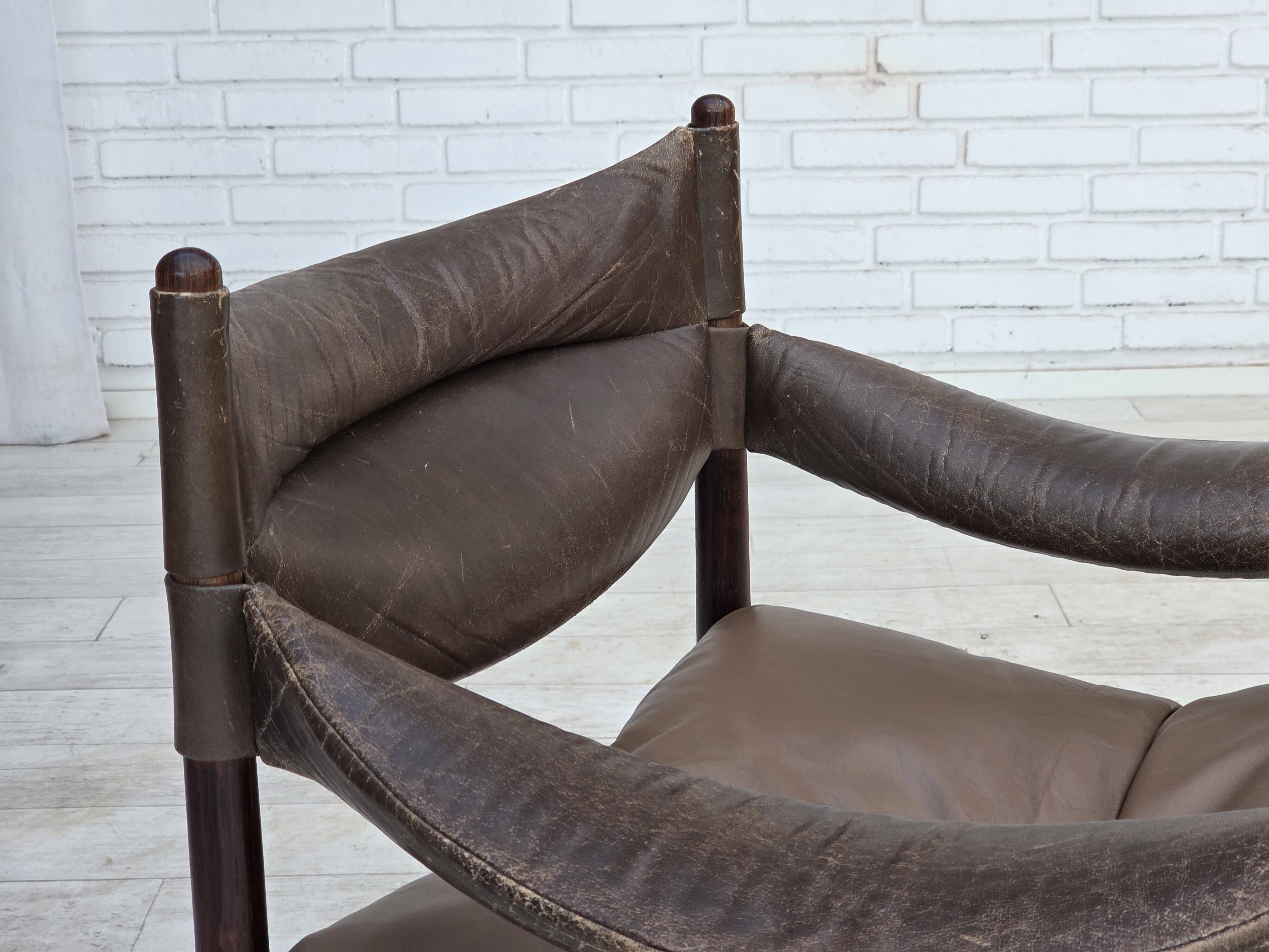 Années 1970, design danois par Kristian Vedel, fauteuil modèle "Modus".