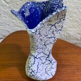Blue and white crisp vase from the 70s