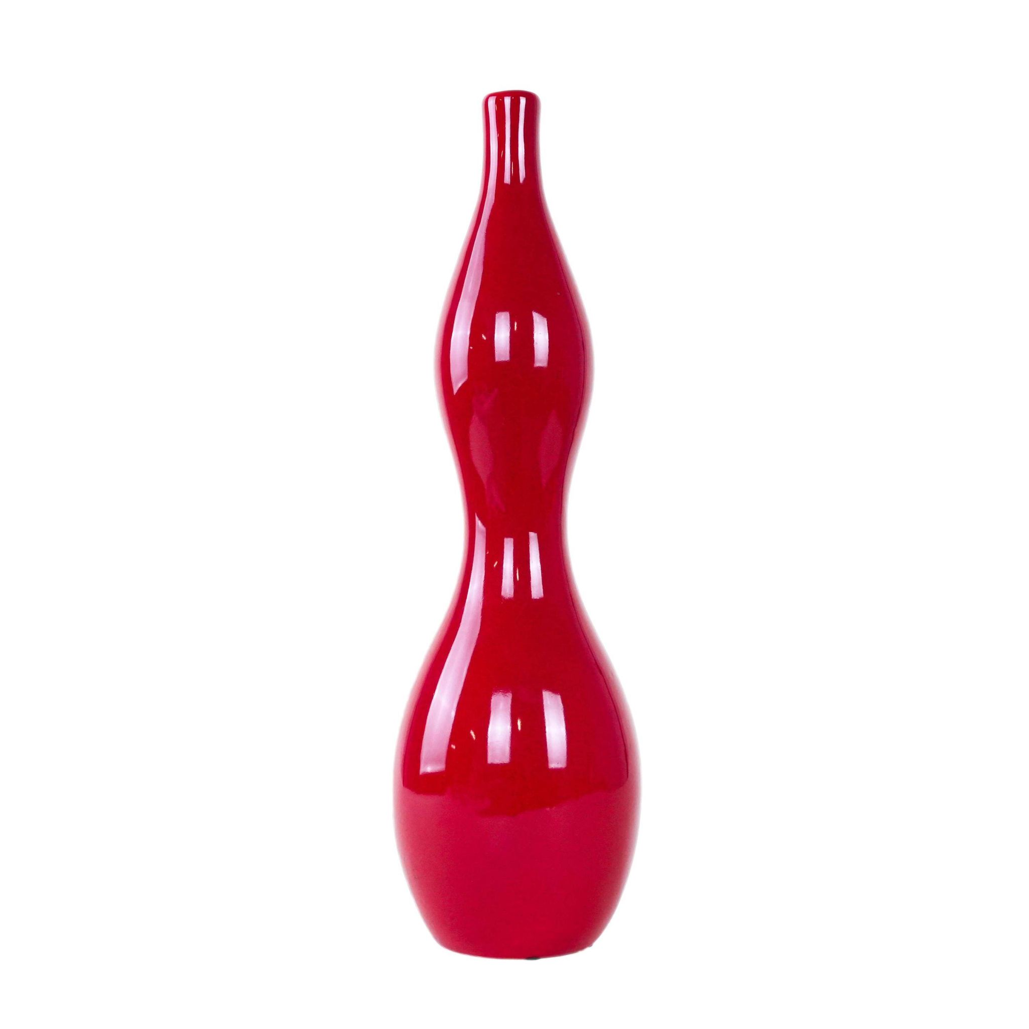Red ceramic vase, Danish design, 1970s, made in Denmark