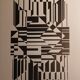 Vintage linear silkscreen print by Victor Vasarely, circa 1970, op art