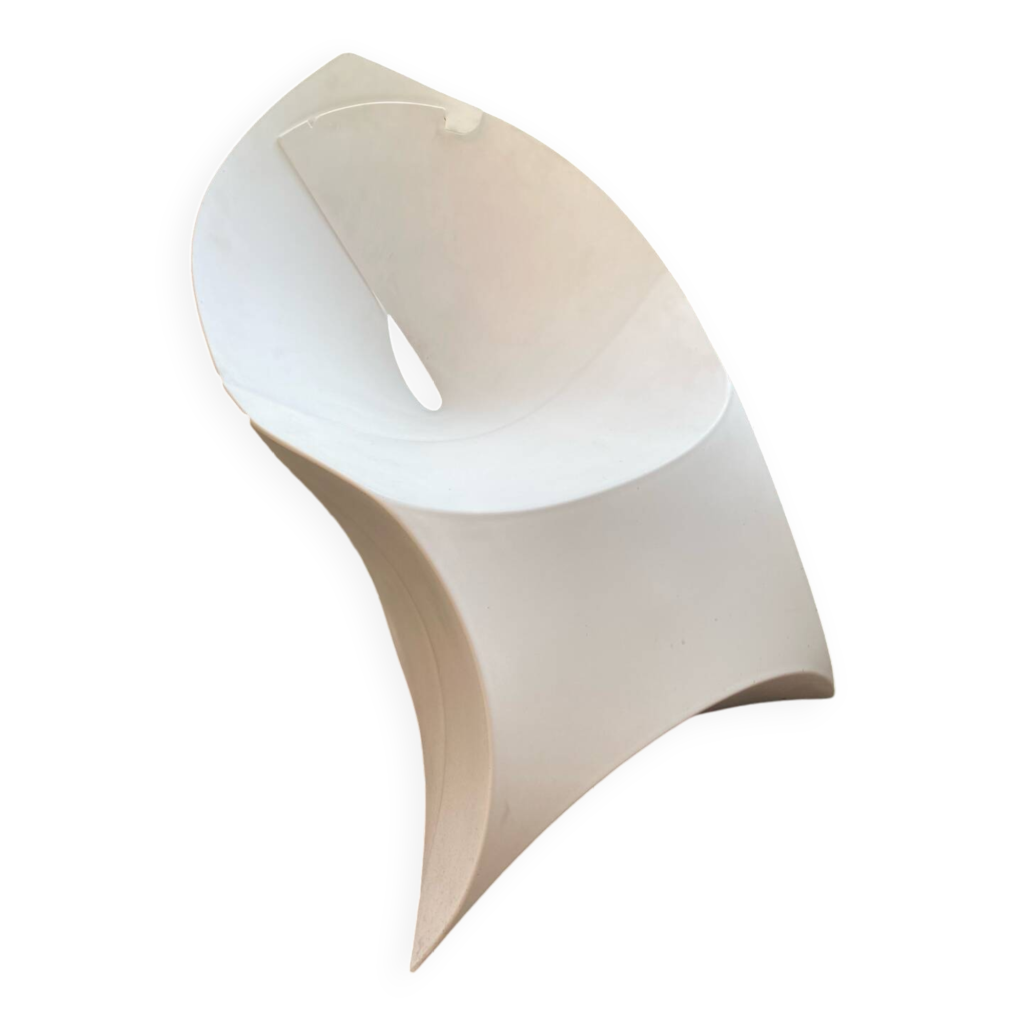 Chaise pliable abs blanc signée Flux Amsterdam vers 1980