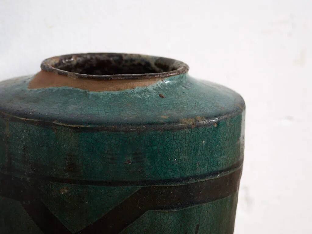 Large antique turquoise green vase (circa 1820) #37