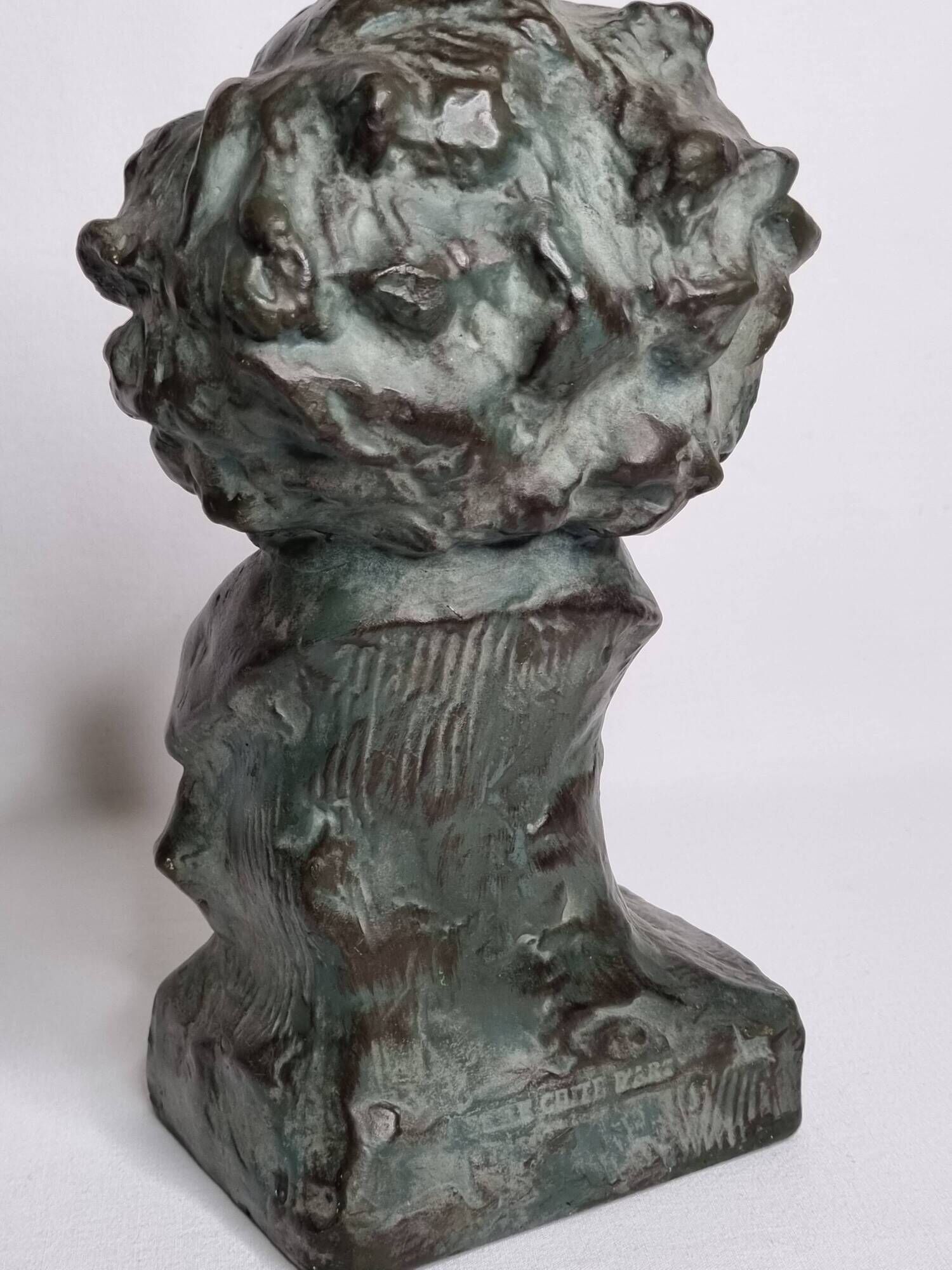 Bust of Beethoven after Cipriani in patinated plaster to resemble bronze, 27 cm