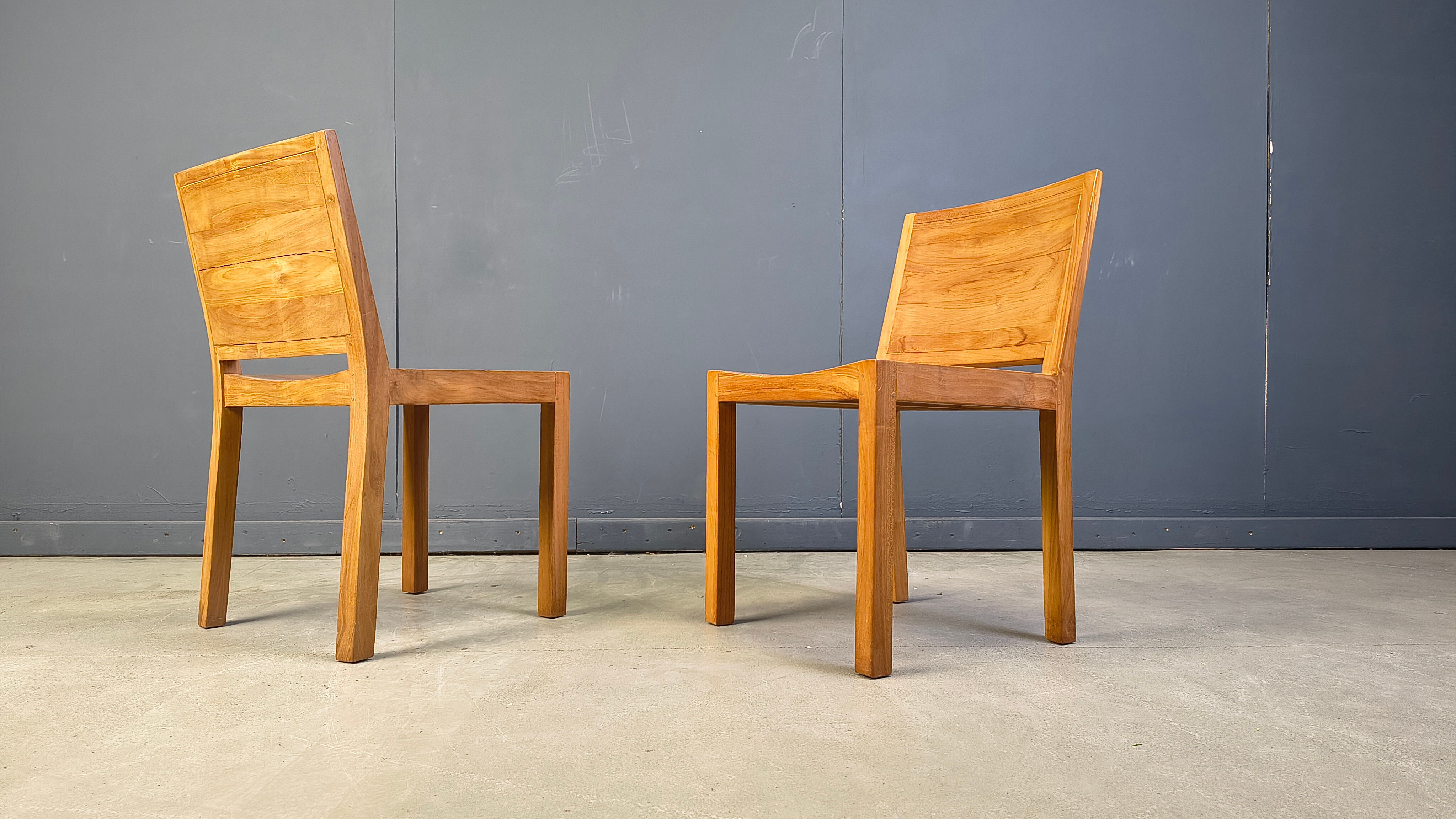 Vintage teak dining chairs set of 6 - 1980s