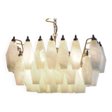 Vintage Italian chandelier - opaline Murano glass