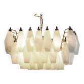 Lustre vintage italien- verres de Murano opaline