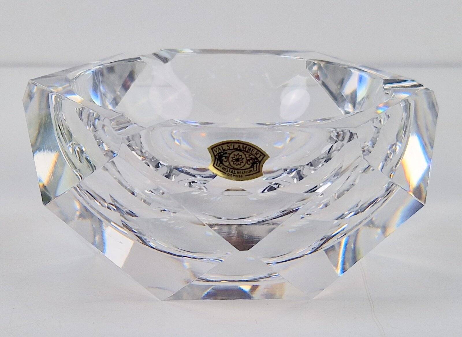 Vintage Crystal Ashtrays from Val Saint Lambert, 1960s, Set of 2