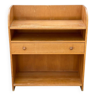 1960s Scandinavian wooden shelf with drawer