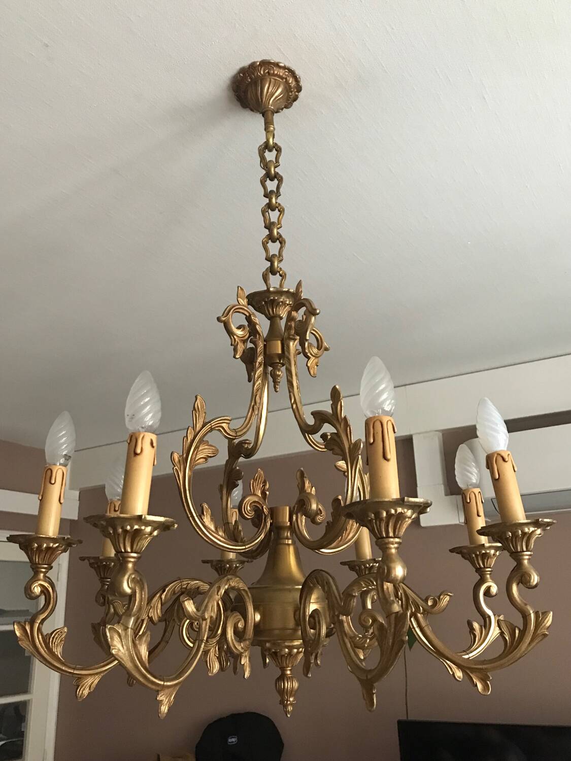 Lustre bronze 8 branches