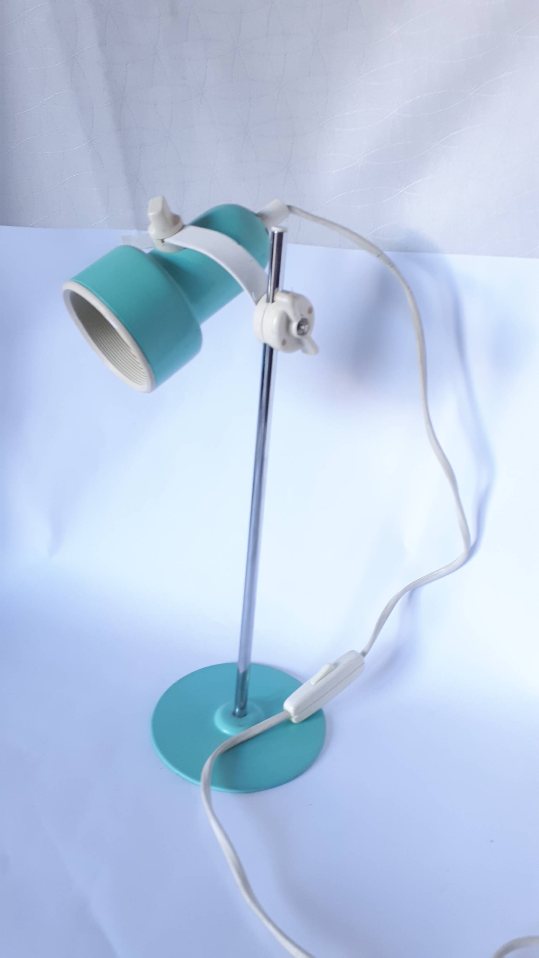 Turquoise blue articulated lamp