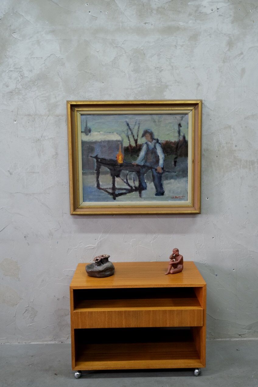 Swedish Artist, Figurative Modern Painting, 1951, Oil on Canvas, Framed