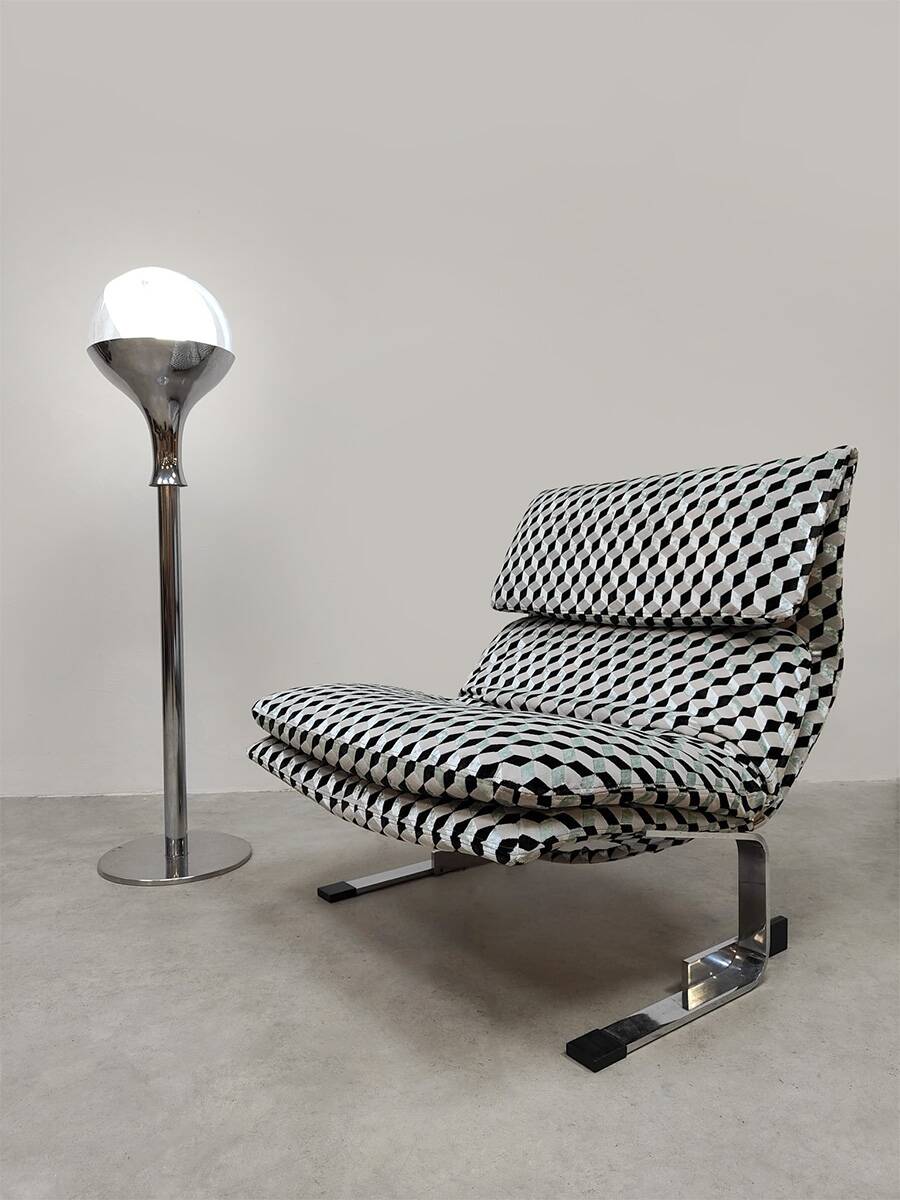 Italian design Murano glass globe floorlamp vintage Targetti 1960