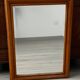 Rectangular light wood mirror from the 1950s with bevelled glass, 83/62 cm.