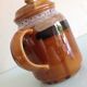Coffee pot decor Hawai des Faienceries de Sarreguemines vintage 60s and 70s