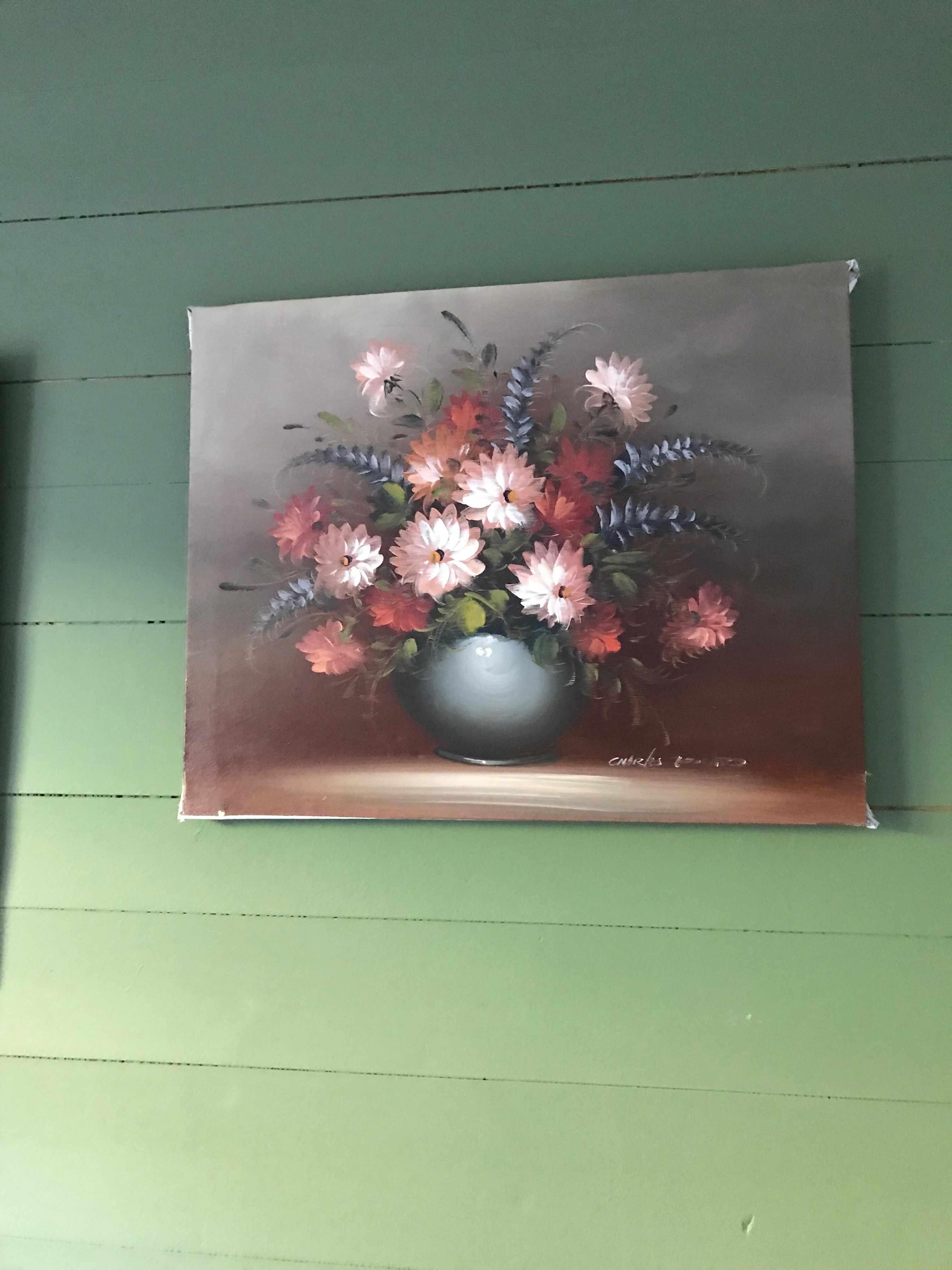 Oil on canvas bouquet of flowers