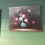 Oil on canvas bouquet of flowers