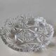 Vintage pocket tray in cut Bohemian crystal. Sophisticated star/brass patterns. Stylish Czech Boho