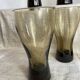 Six smoky glass soda glasses, Luminarc, 1970s.