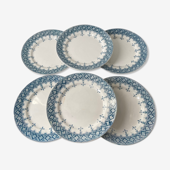 Ensemble de 6 assiettes Terre de fer-Modèle Andrée