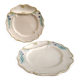 Set of 2 antique French fondue or artichoke plates in Majolica