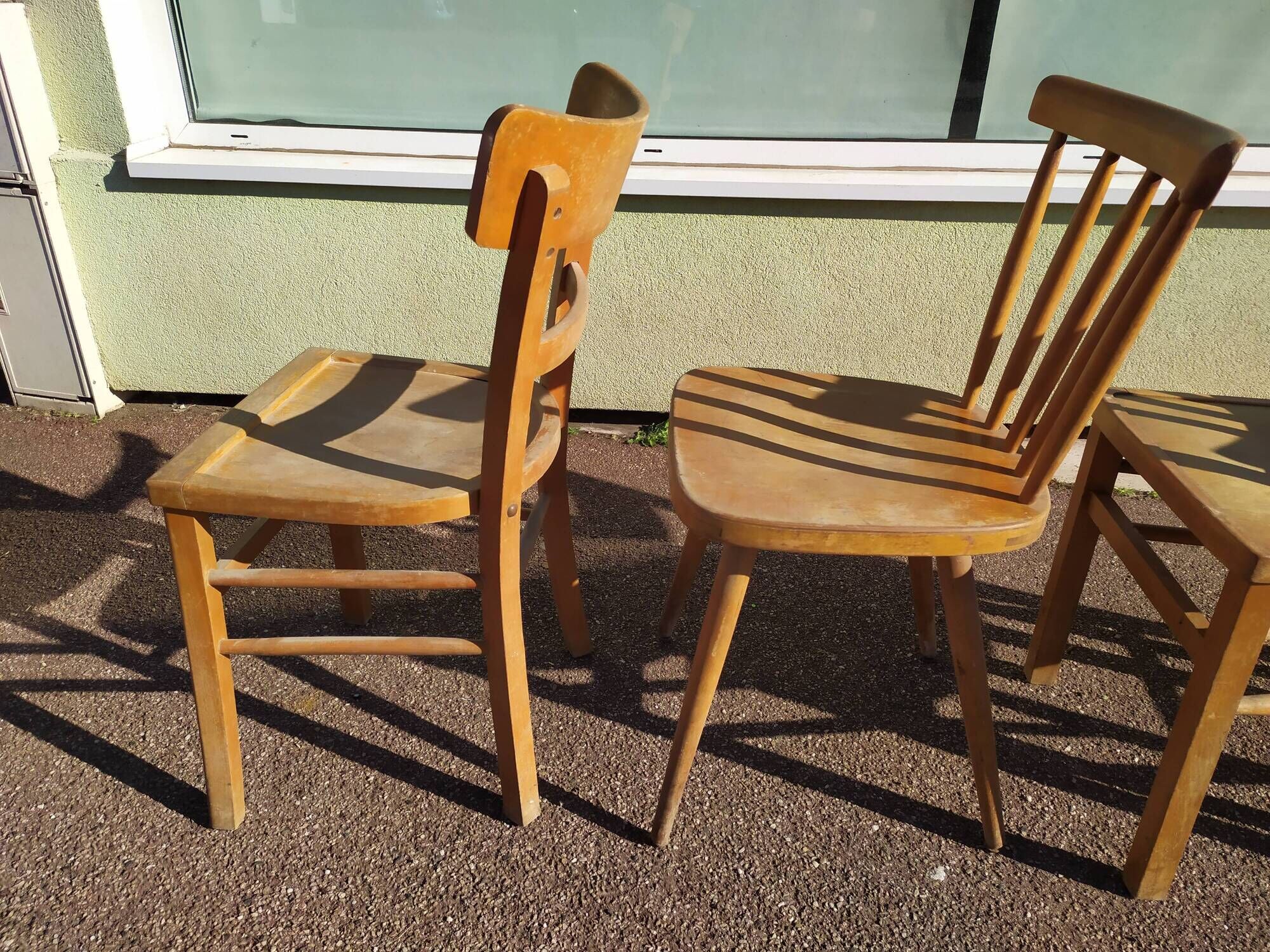 Lot of 4 luterma wood bistrot chairs years 50/60