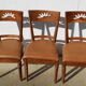 6 chaises en bois exotique et cuir