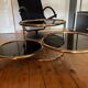 Postmodern Italian Gold Swivel Coffee Table, Milo Baughman Style