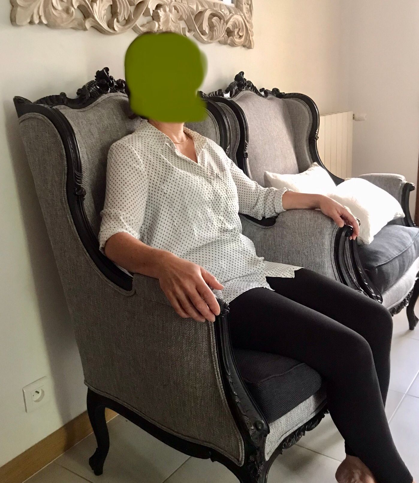 2 shepherdess armchairs with old ears nineteenth fully restored