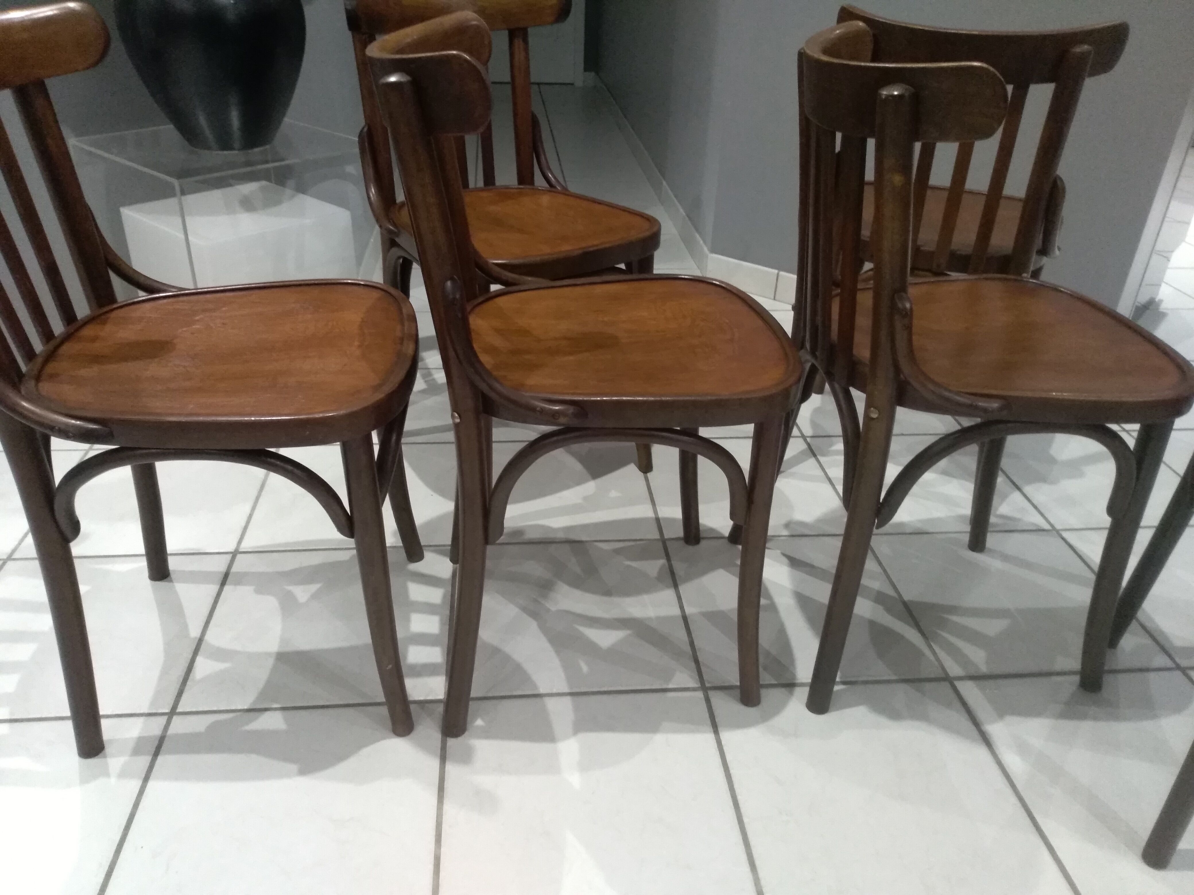 Suite of 6 chairs of Vintage Bistrot 1960s