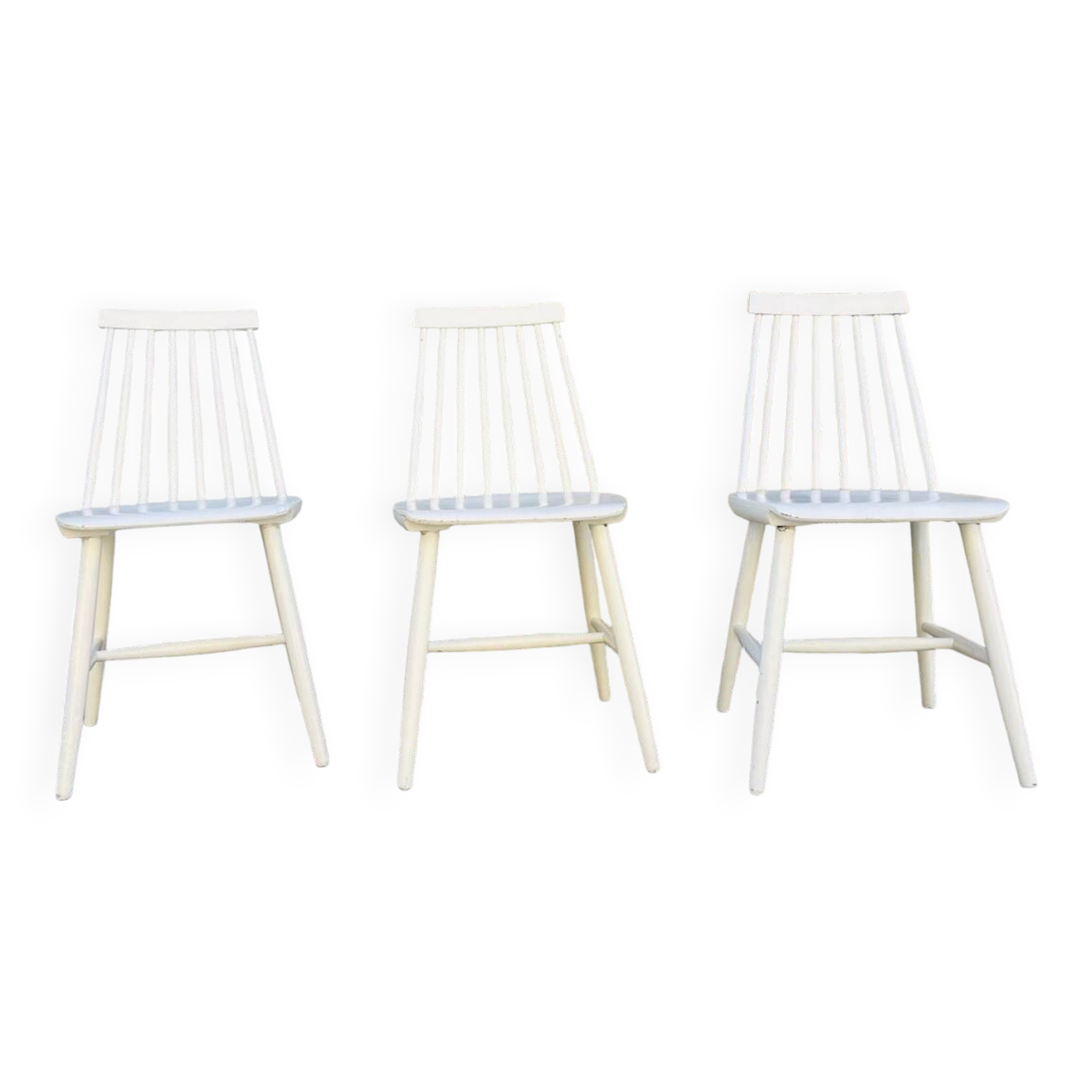 3 IKEA slatted chairs, 1960