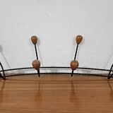 Vintage wall coat rack - Varnished wooden coat rack