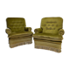 Pair of English velvet armchairs