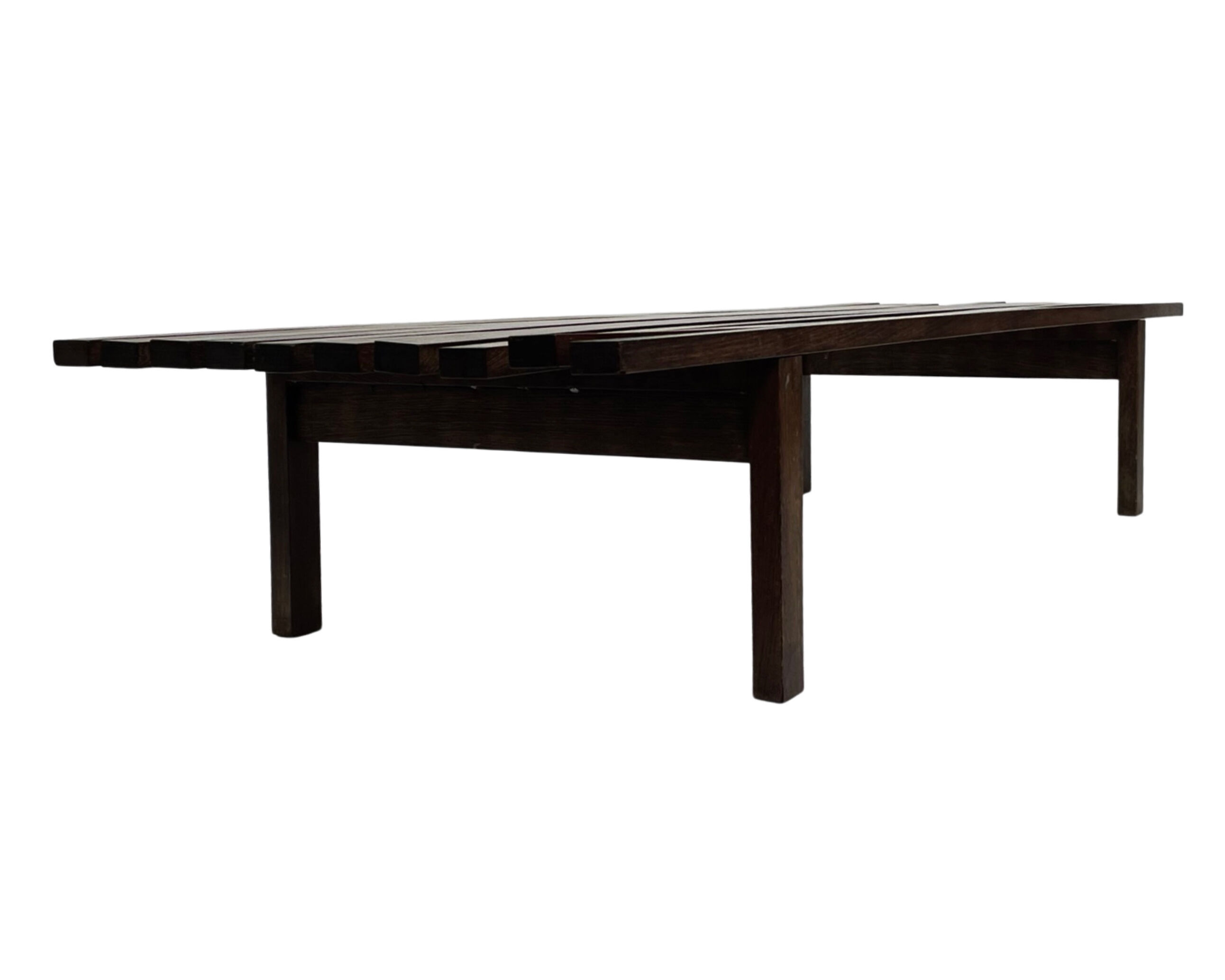 Slatted bench table wenge wood Martin Visser style 60's