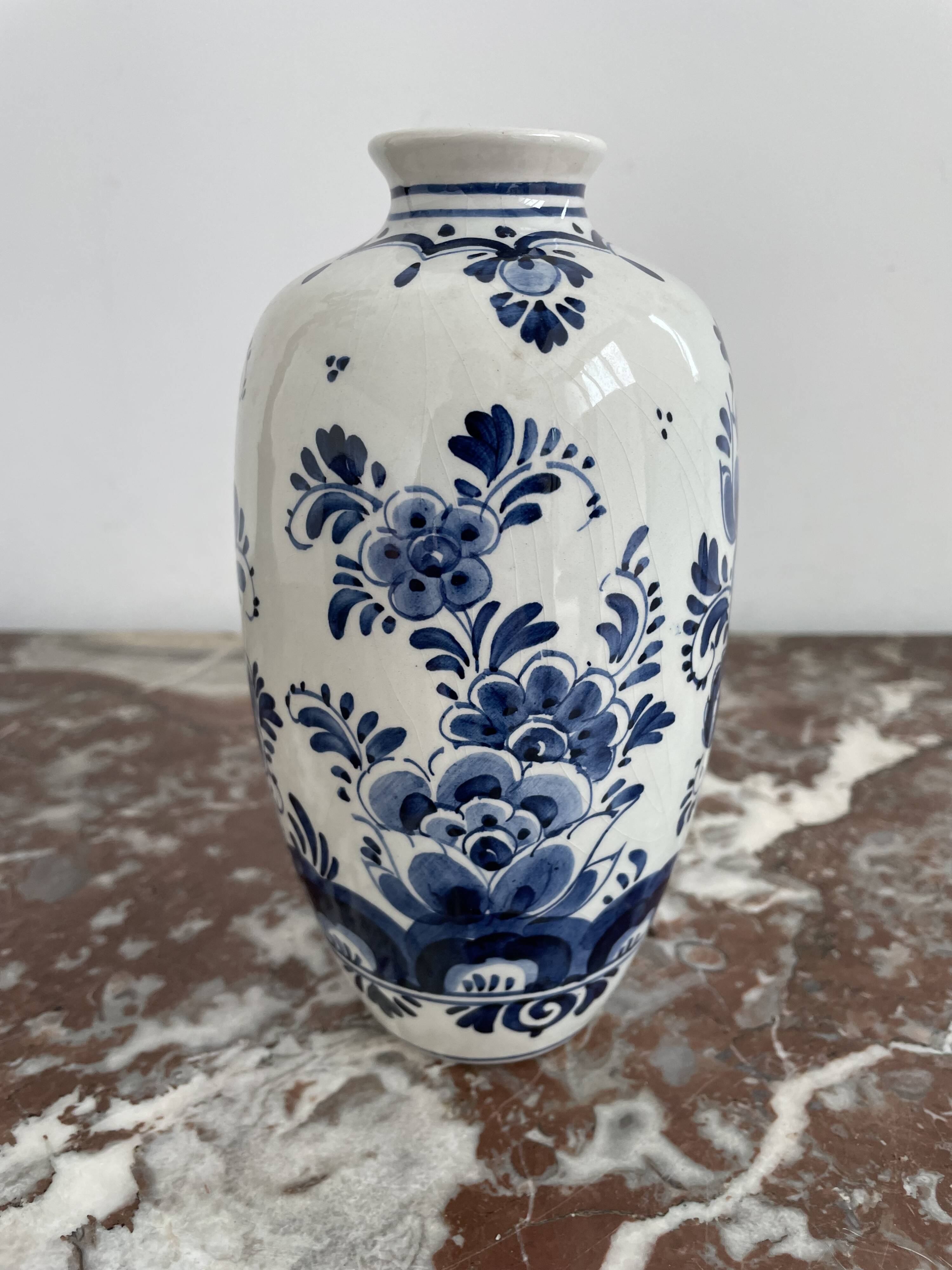 Vintage, ovoid vase, Delft