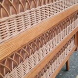 Vintage chest of drawers with compass and rattan foot