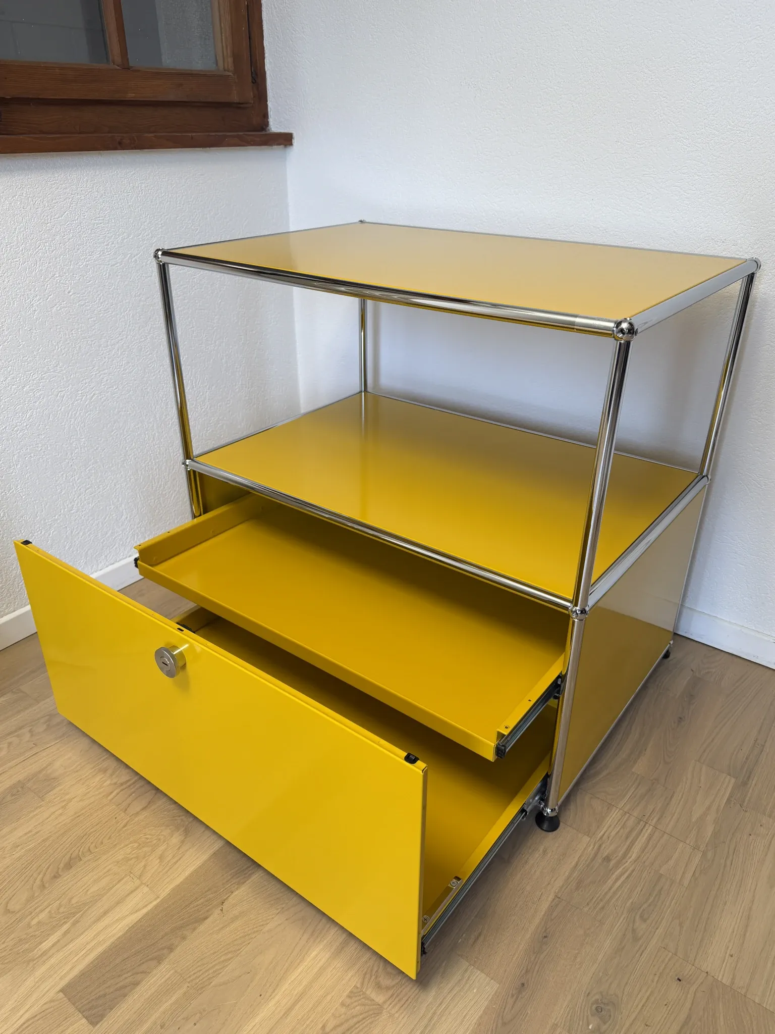 USM Haller commode in Gold Yellow