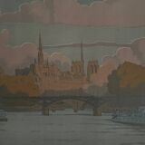 Lithograph on Chinese paper by Henri Rivière The Institute and the City