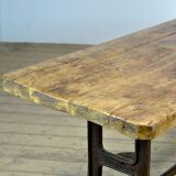 Industrial Table With An Old Pine Top