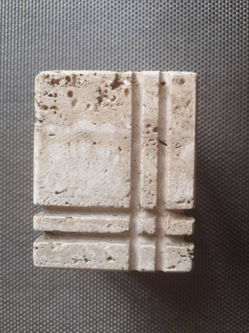 Travertine candlestick/photophore - 1960s/1970s - Cerri Nestore or Fratelli Mannelli