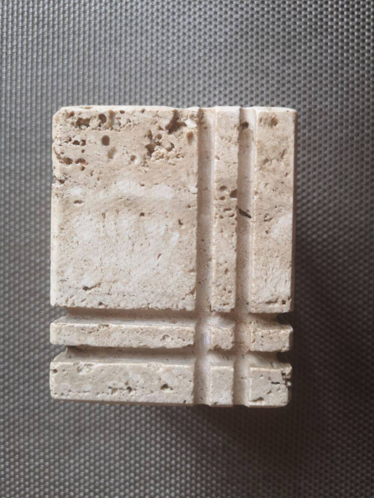 Travertine candlestick/photophore - 1960s/1970s - Cerri Nestore or Fratelli Mannelli