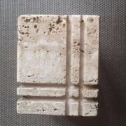 Travertine candlestick/photophore - 1960s/1970s - Cerri Nestore or Fratelli Mannelli