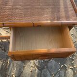 Desk and armchair rattan and vintage bamboo