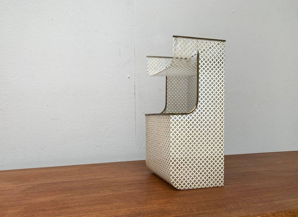 Perforated metal shelf from the mid-century, 1950s.