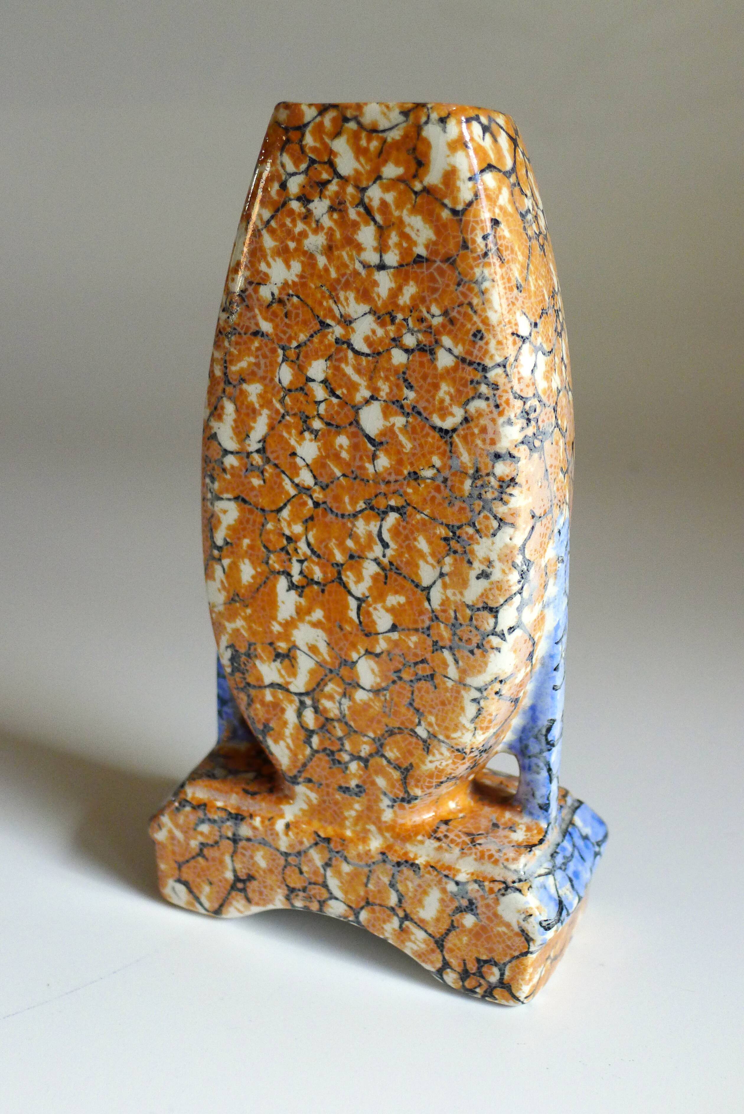 Pair of Art Deco marbled vases
