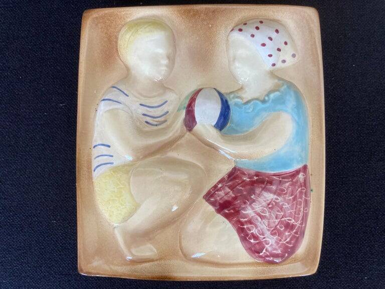 Mid-century design ceramic wall tile decoration, Czechoslovakia, 1960s