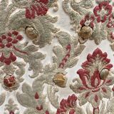 English cane and velvet armchair, Chippendale style