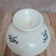 Antique compote dish in ironstone HBCM Choisy-le-Roi Louis XVI model with bird decoration.